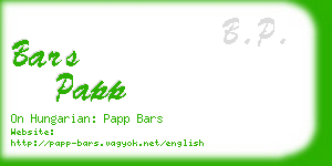 bars papp business card